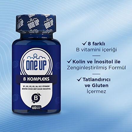 One Up Vitamin B Kompleks 60 Kapsül - AROMASIZ