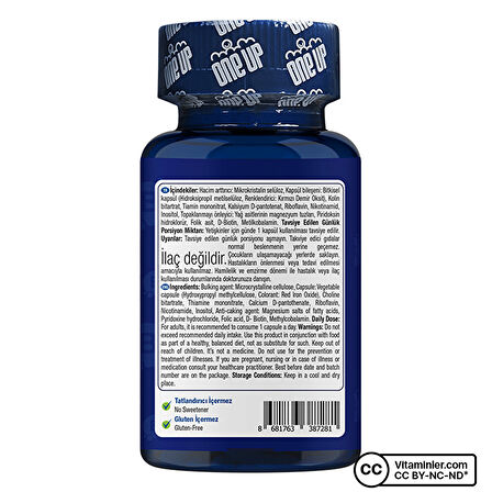 One Up Vitamin B Kompleks 60 Kapsül - AROMASIZ
