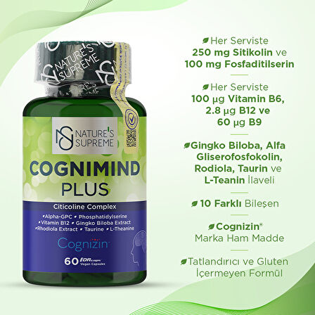 Nature's Supreme Cognimind Plus 60 Kapsül - AROMASIZ