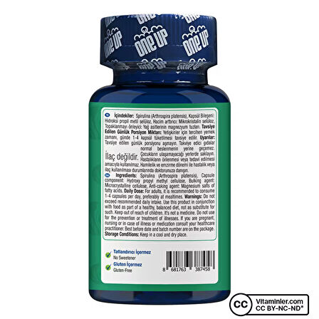 One Up Spirulina 500 Mg 120 Kapsül - AROMASIZ
