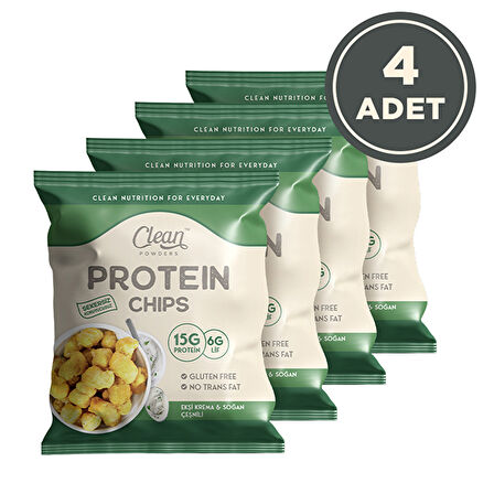 Clean Powders Protein Chips 50 Gr Ekşi Krema Soğan 4 Adet - EKŞİ KREMA - SOĞAN
