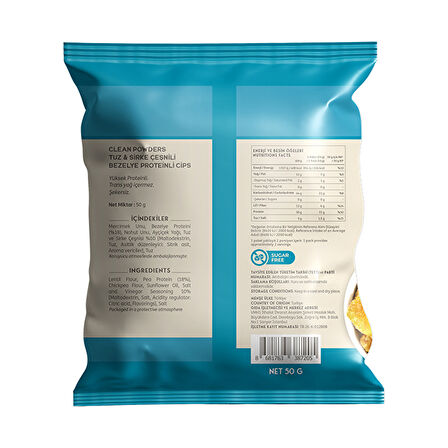 Clean Powders Protein Chips 50 Gr Tuz Sirke 12 Adet - TUZ - SİRKE