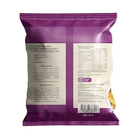 Clean Powders Protein Chips 50 Gr Tatlı Barbekü 12 Adet - TATLI BARBEKÜ