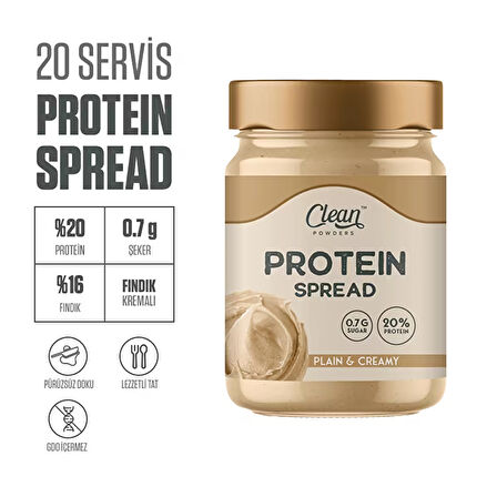 Clean Powders Protein Spread 350 Gr Fındık Kreması 2 Adet - FINDIK KREMASI