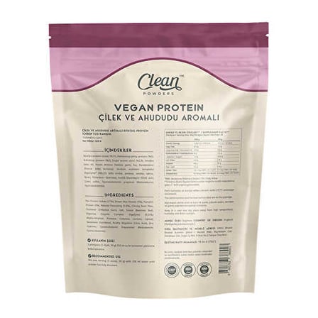 Clean Powders Vegan Protein 600 Gr - KIRMIZI MEYVELER