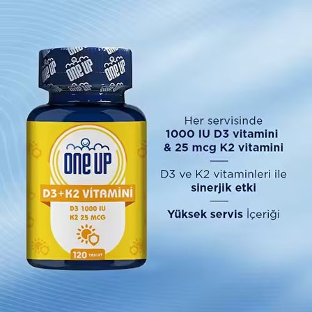 One Up D3 + K2 Vitamini 120 Tablet 2 Adet