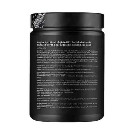 Kingsize Nutrition Arginine Complex Powder 480 Gr - PORTAKAL