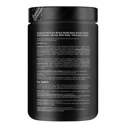 Kingsize Nutrition Beast Mode 525 Gr - KOLA