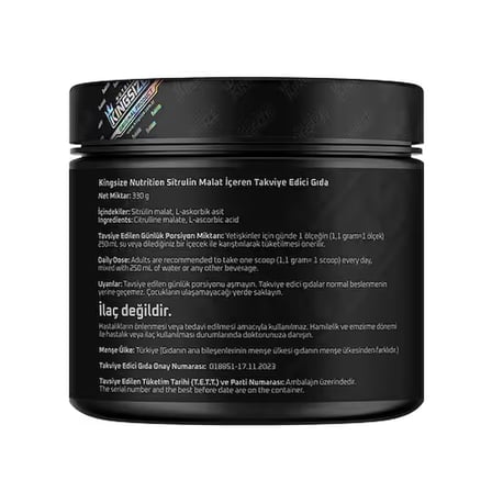 Kingsize Nutrition Citrulline Malate Powder 330 Gr - AROMASIZ