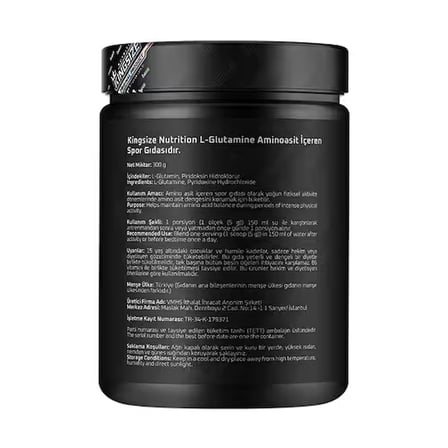 Kingsize Nutrition Glutamine Powder 300 Gr Aromasız - AROMASIZ