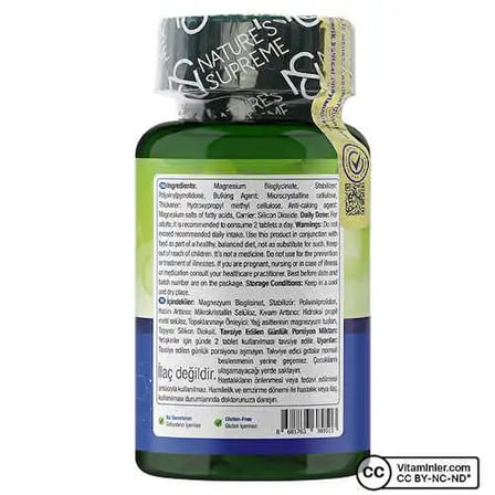 Nature's Supreme Magnesium Bisglycinate 120 Mg 120 Tablet