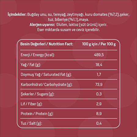 Kuru Domatesli Biberiyeli Grissini 140 g