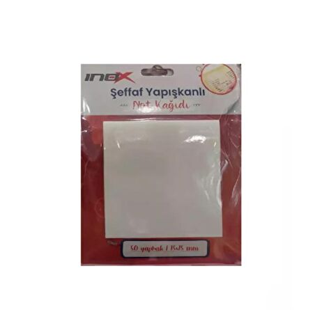 İnox Yapışkanlı Not Kağıdı Şeffaf 75X75Mm 50 Yaprak