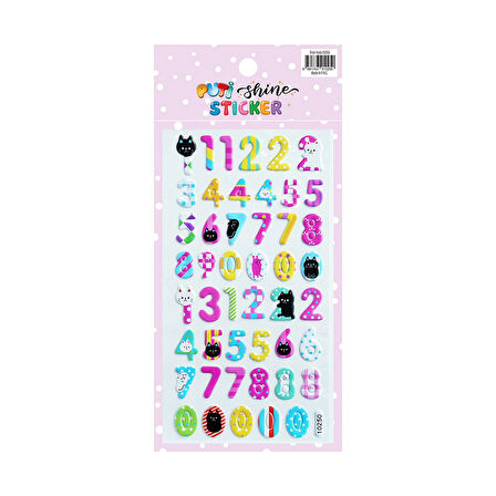 Puti Shine Sticker Kabartmalı Rakamlar