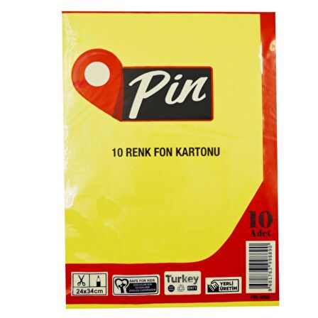 Pin 24x34 10 Renk Fon Kartonu 1 Paket