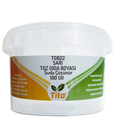 Sarı Gıda Renklendiricisi Toz Suda Çözünür E102 100 g