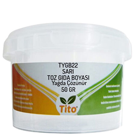 Sarı Gıda Renklendiricisi Toz Yağda Çözünür E102 50 g
