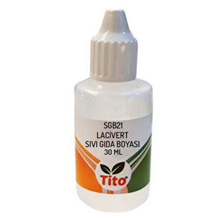 Lacivert Gıda Renklendiricisi Sıvı Suda Çözünür E132 30 ml