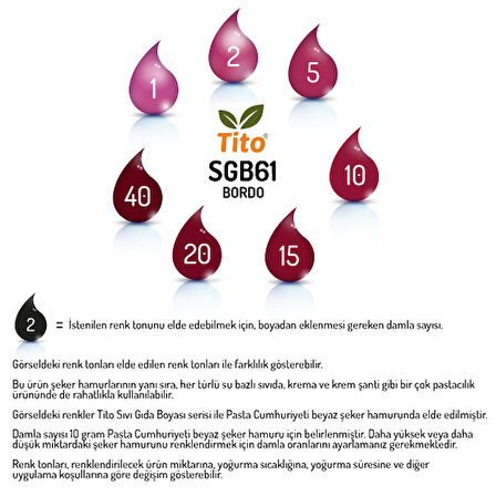 Bordo Gıda Renklendiricisi Sıvı Suda Çözünür 30 ml