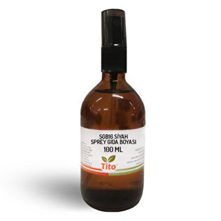 Siyah Sprey Gıda Renklendiricisi Sıvı Suda Çözünür 100 ml