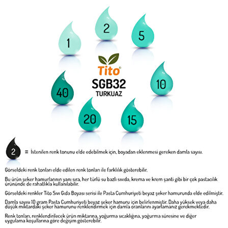 Turkuaz Gıda Renklendiricisi Sıvı Suda Çözünür 250 ml