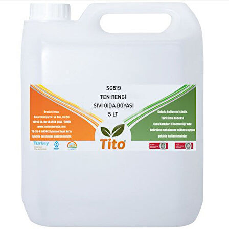 Ten Rengi Gıda Renklendiricisi Sıvı Suda Çözünür 5 litre