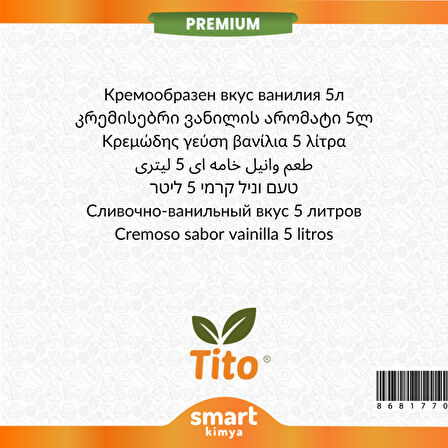 Premium Kremalı Vanilya Aroması 5 litre