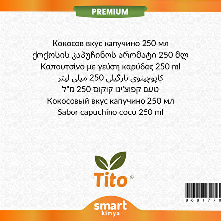 Premium Hindistan Cevizli Kapuçino Aroması 250 ml