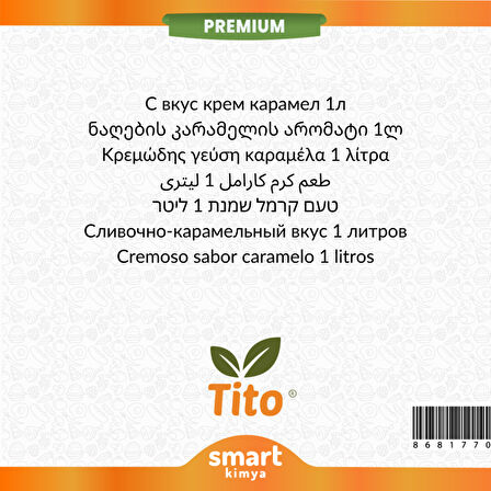Premium Kremalı Karamel Aroması 1 litre