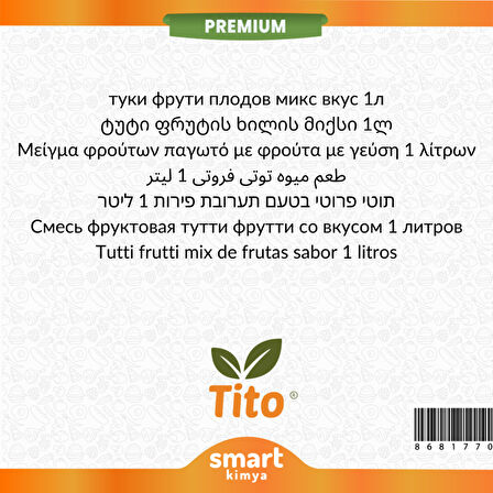 Premium Tutti Frutti Meyve Karışımı Aroması 1 litre
