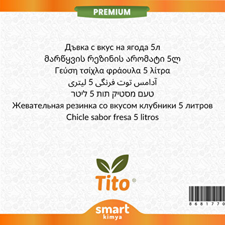 Premium Çilekli Sakız Aroması 5 litre