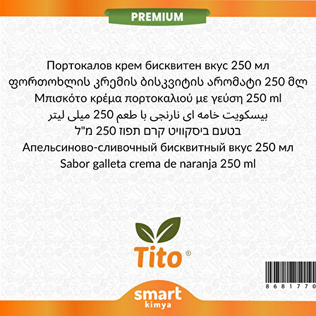 Premium Portakal Kremalı Bisküvi Aroması 250 ml