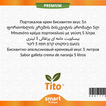 Premium Portakal Kremalı Bisküvi Aroması 5 litre