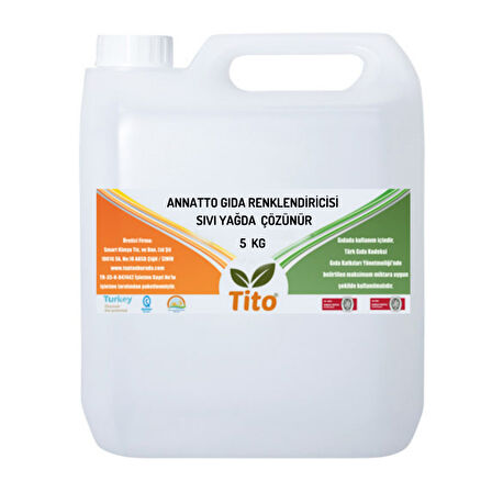 Annatto Gıda Renklendiricisi Sıvı Yağda Çözünür E160b 5 kg