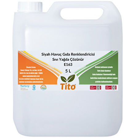 Siyah Havuç Gıda Renklendiricisi Sıvı Yağda Çözünür E163 5 litre