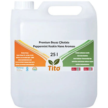 Premium Beyaz Çikolata Peppermint Keskin Nane Aroması 25 litre