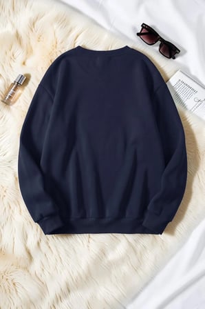 Unisex Sevimli Kurbagalar Baskılı Bisiklet Yaka Sweatshirt