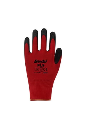 BEYBİ PL9 ELDİVEN KIRMIZI-SİYAH 12'Lİ PAKET NO : 10