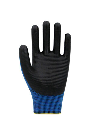 Master Glove PG3 Zebra Mavi Polyester Örme Nitril İş Eldiveni 10 Beden 12 Çift