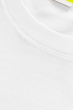 Erkek Vision Premium Kalite Yoğun Dokulu Pamuklu T-Shirt Beyaz