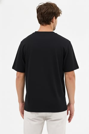 Erkek Vision Premium Kalite Yoğun Dokulu Pamuklu T-Shirt Siyah M101-R0220-02