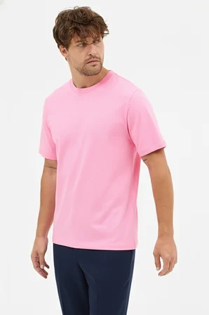 Erkek Vision Premium Kalite Yoğun Dokulu Pamuklu T-Shirt Pembe M101-R0220-06