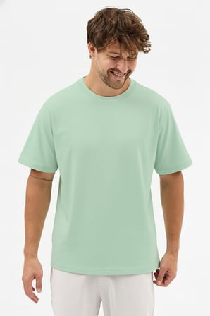 Erkek Vision Premium Kalite Yoğun Dokulu Pamuklu T-Shirt Yeşil M101-R0220-07