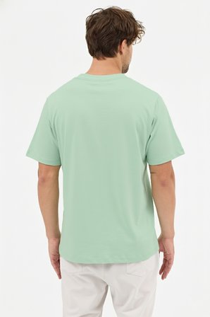Erkek Vision Premium Kalite Yoğun Dokulu Pamuklu T-Shirt Yeşil M101-R0220-07