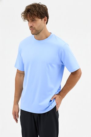 Erkek Vision Premium Kalite Yoğun Dokulu Pamuklu T-Shirt Açık Mavi M101-R0220-08