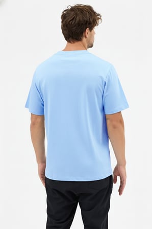 Erkek Vision Premium Kalite Yoğun Dokulu Pamuklu T-Shirt Açık Mavi M101-R0220-08