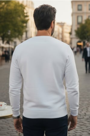 Erkek Focus Esnek Kumaş Yumuşak Dokulu Günlük Sweatshirt Ekru M401-R0342-01