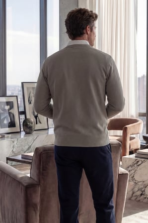 Erkek Focus Esnek Kumaş Yumuşak Dokulu Günlük Sweatshirt Açık Kahverengi M401-R0342-05