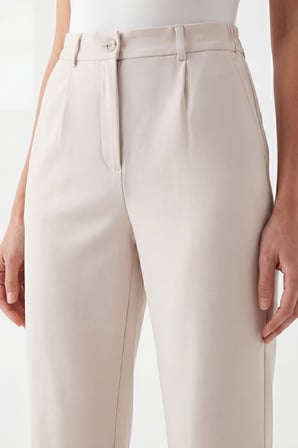 Kadın Flexon Ultra Esnek Relaxed Beli Lastikli Jogger Pantolon Krem W702-R0433-06