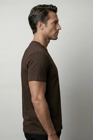 Erkek Vision Premium Kalite Yoğun Dokulu Pamuklu T-Shirt Kahverengi M101-R0220-10